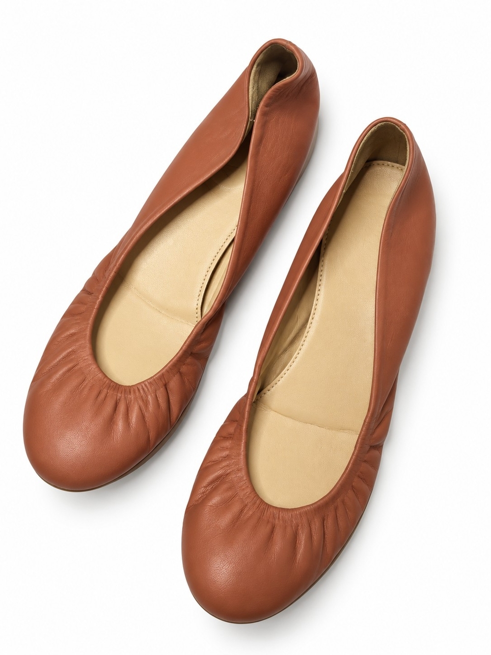 J. Crew Sze 7.5 Women’s Leather Ballet Flats in Chestnut